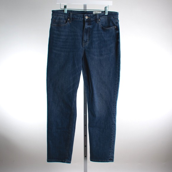 Cosmic Blue Love Womens Jeans Size 32 Dark Wash Denim Straight Leg - Picture 1 of 11